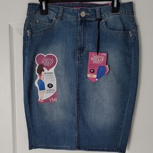 YMI Junior's Classic Blue Pencil Skirt